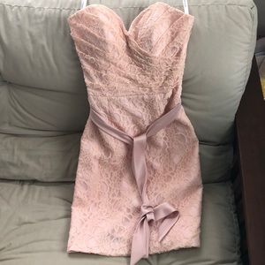 Strapless button down bridesmaid dress